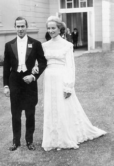 Prince Michael of Kent and his fiancee Marie Christine at the British Embassy, Vienna, 1978