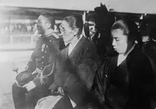 Prince Oyama with mother & wife at father's funeral, 1916. Creator: Bain News Service