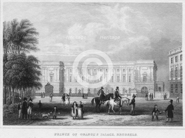 'Prince of Orange's Palace, Brussels', 1850. Artist: Shury & Son.