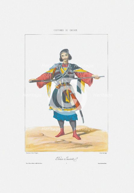 Prince of Imereti (From: Scenes, paysages, meurs et costumes du Caucase), 1840. Artist: Gagarin, Grigori Grigorievich (1810-1893)