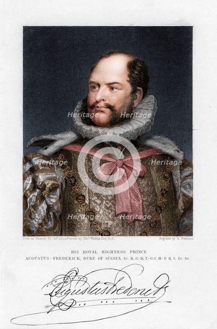 Prince Augustus Frederick, Duke of Sussex, 19th century. Artist: H Robinson.