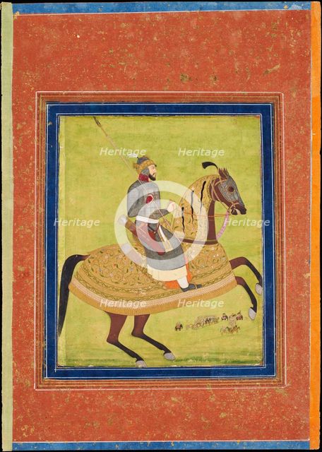 Prince Azam Shah on Horseback. Artist: Indian Art  