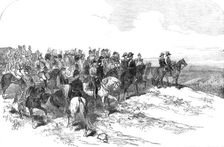 Prince Albert, the Emperor of the French, and staff, at the Review at Marquise, 1854. Creator: W Thomas