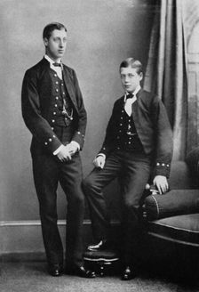 Prince Albert Victor and Prince George during the voyage of the Bacchante 1881 (1964). Artist: Herbert Numan