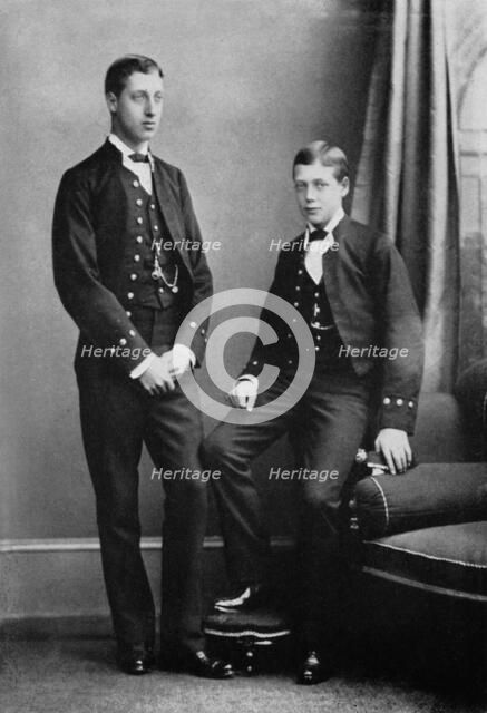 Prince Albert Victor and Prince George during the voyage of the 'Bacchante', 1881 (1964). Artist: Herbert Numan