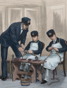 Prince Albert Victor and Prince George, (later King George V) on board the frigate...,1878 Creator: Unknown