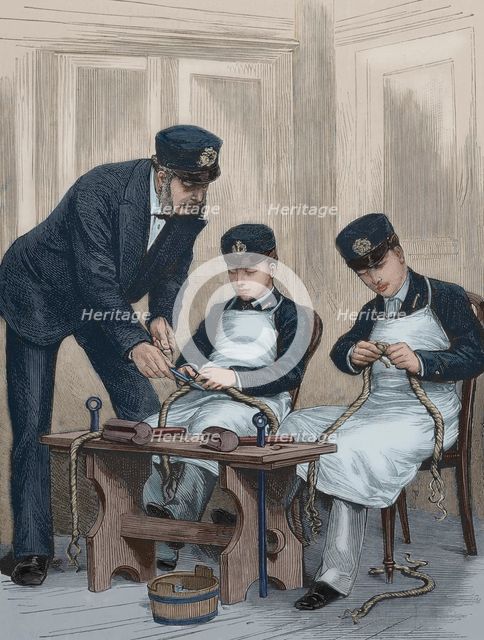 Prince Albert Victor and Prince George, (later King George V) on board the frigate...,1878 Creator: Unknown.