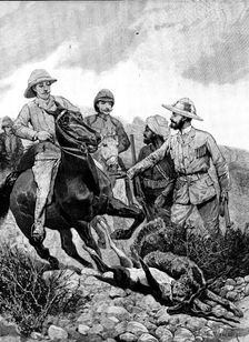 Prince Albert Victor in India: hunting Black Buck with cheetah at Hyderabad, 1890. Creator: Unknown