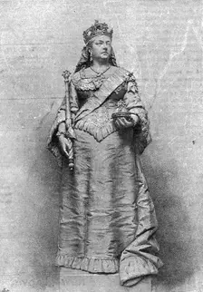 'Prince Albert Victor in India--Statue of the Queen at Oudipur, recently unveiled by... 1890. Creator: Unknown