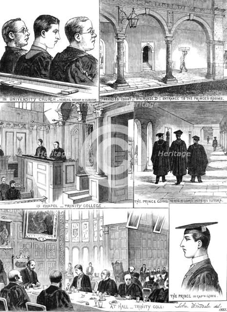Prince Albert Victor of Wales at Cambridge University, 1883. Creator: Unknown.