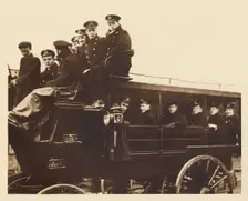 Prince Albert, arrives at Devonport to board the cruiser Cumberland 1913, (1937)