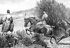 Prince Albert hunting near Belvoir Castle, Leicestershire, c1840s, (1900)