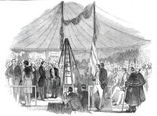 Prince Albert laying the foundation stone of St. Mary’s Hospital Paddington, 1845. Creator: Unknown