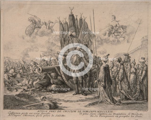 Prince Alexander Mikhaylovich Golitsyn at the Siege of the Khotyn Fortress 1769, 1769. Artist: Chodowiecki, Daniel Nikolaus (1726-1801)