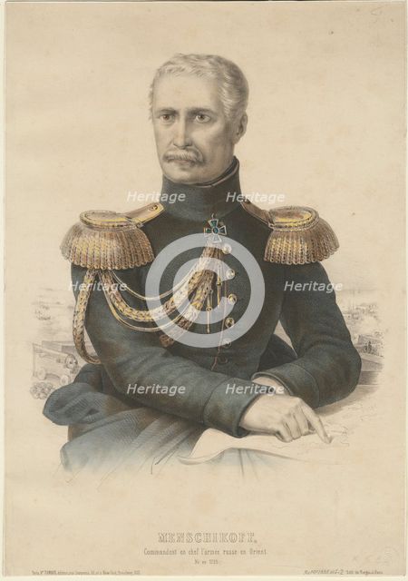 Prince Alexander Sergeyevich Menshikov (1787-1869), 1855. Artist: Anonymous  