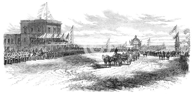 Prince Alfred in Australia: Glenelg, South Australia, landing-place of the Duke of Edinburgh, 1868. Creator: Unknown.