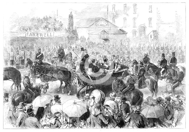 Prince Alfred in Australia: H.R.H. receiving the address of the Adelaide City Corporation, 1868. Creator: Unknown.