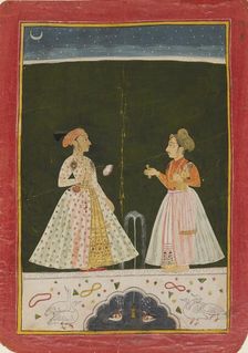 Prince Amar Singh with his infant son, early 1690s