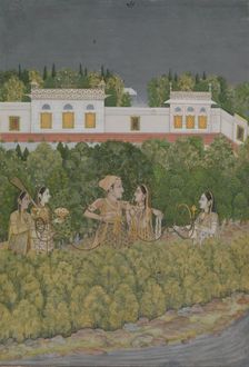 Prince and Ladies in a Garden, mid-18th century. Creator: Nidha Mal