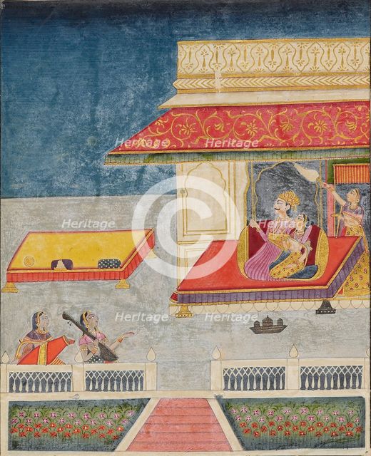 Prince and princess with attendant and musicians, c1800. Artist: Unknown.