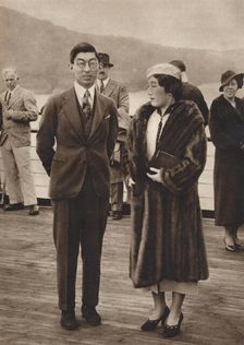 Prince and Princess Chichibu arriving on the Queen Mary, April 12th 1937