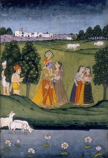 Prince and princess courting, (c18th century?). Creator: Unknown