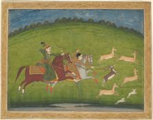 Prince and Princess Hunting Blackbuck, mid-18th century. Creator: Unknown