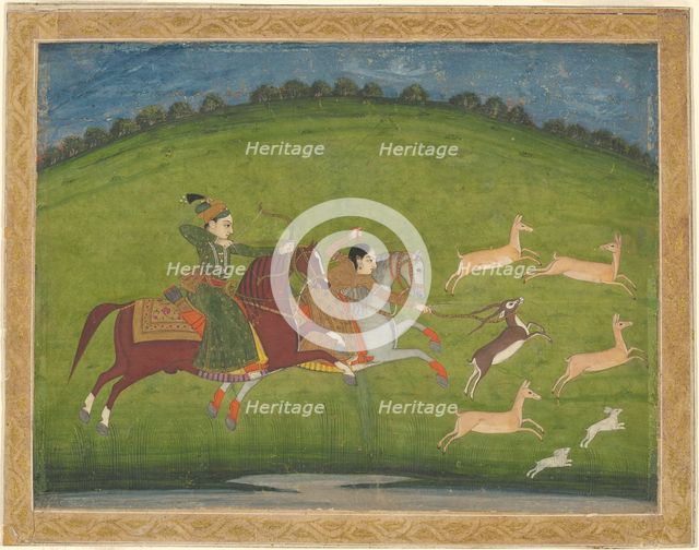 Prince and Princess Hunting Blackbuck, mid-18th century. Creator: Unknown.