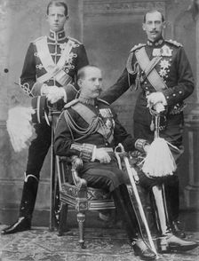Prince Andreas, Nicholas, and King Constantinos of Greece, 1913. Creator: Bain News Service