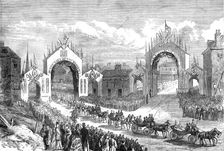 Prince Arthur at Leeds: procession at the junction of Chapeltown and Roundhay Park Roads, 1872. Creator: Unknown