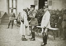 Prince Arthur of Connaught decorating a French sergeant, France, World War I, c1914-c1918