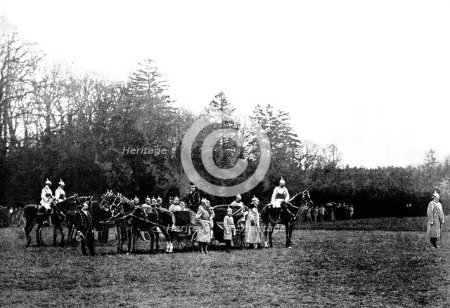 Prince Bismarck's Eightieth Birthday: visit of the German Emperor to the Prince, Friedrichsruh, 1895 Creator: Strumper & Co.