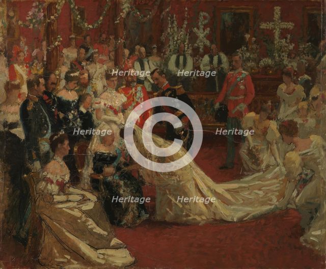 Prince Carl and Princess Maud's wedding, probably 1896-1897. Creator: Laurits Tuxen.