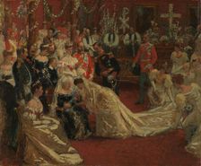 Prince Carl and Princess Maud's wedding, probably 1896-1897. Creator: Laurits Tuxen
