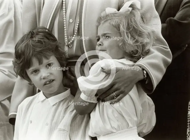 Prince Carl Philip and Princess Madeleine of Sweden, 1986. Creator: Unknown.