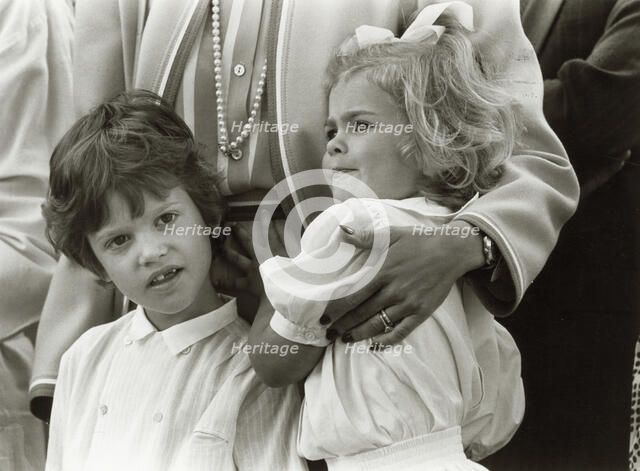 Prince Carl Philip and Princess Madeleine of Sweden, 1986. Artist: Unknown