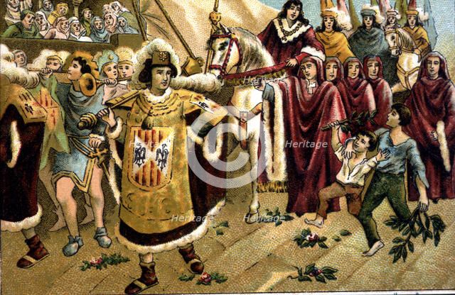 Prince Charles of Viana in the midst of popular enthusiasm for his proclamation as the heir of th…