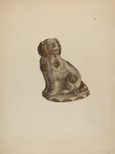 Prince Charles Spaniel, c. 1938. Creator: Mina Lowry