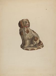 Prince Charles Spaniel, c. 1938. Creator: Mina Lowry