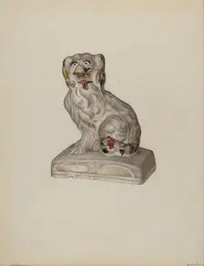 Prince Charles Spaniel, c. 1940. Creator: Mina Lowry