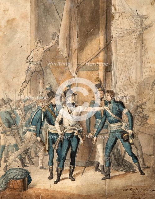 Prince Charles XIII of Sweden at the battle of Hogland on 17 July 1788.