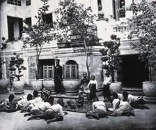 Prince Chulalongkorn of Siam (Thailand) (seated, centre), with Prince Bhanugrangsi..., 1866. Creator: John Thomson