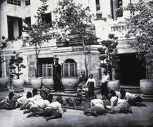 Prince Chulalongkorn of Siam (Thailand) (seated, centre), with Prince Bhanugrangsi..., 1866. Creator: John Thomson