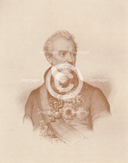 'Prince Clemens Wenzel Nepomuk Lothar Von Metternich-Winneburg', c1830, (1896). Artist: Maurin.