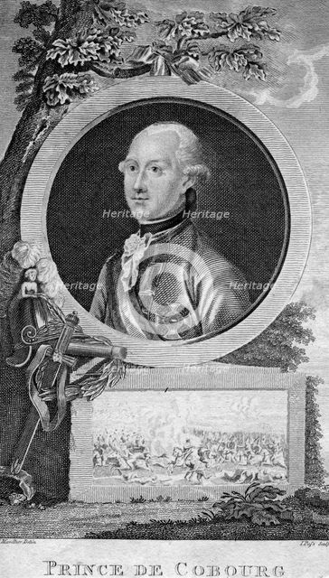 Prince Coburg, famous German general of the Holy Roman Empire.Artist: J Pass