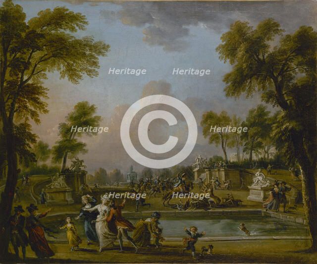 Prince de Lambesc entering the gardens of the Tuileries by force, 12 July 1789, c. 1789. Creator: Lallemand, Jean-Baptiste (1716-1803).