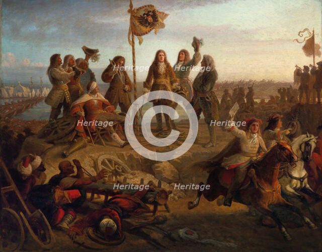 Prince Eugene sends a messenger to the Emperor, informing him of his victory …, ca 1860. Creator: Engerth, Eduard von (1818-1897).