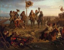 Prince Eugene sends a messenger to the Emperor, informing him of his victory …, ca 1860. Creator: Engerth, Eduard von (1818-1897)