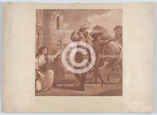 Prince Edmund, surnam'd Ironside and Algitha, 1786. Creator: Francesco Bartolozzi.