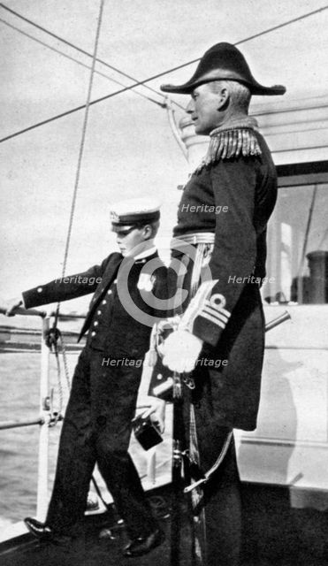 Prince Edward (1894-1972), the future King Edward VIII, with Sir Charles Cust, 1908. Creator: Queen Alexandra.